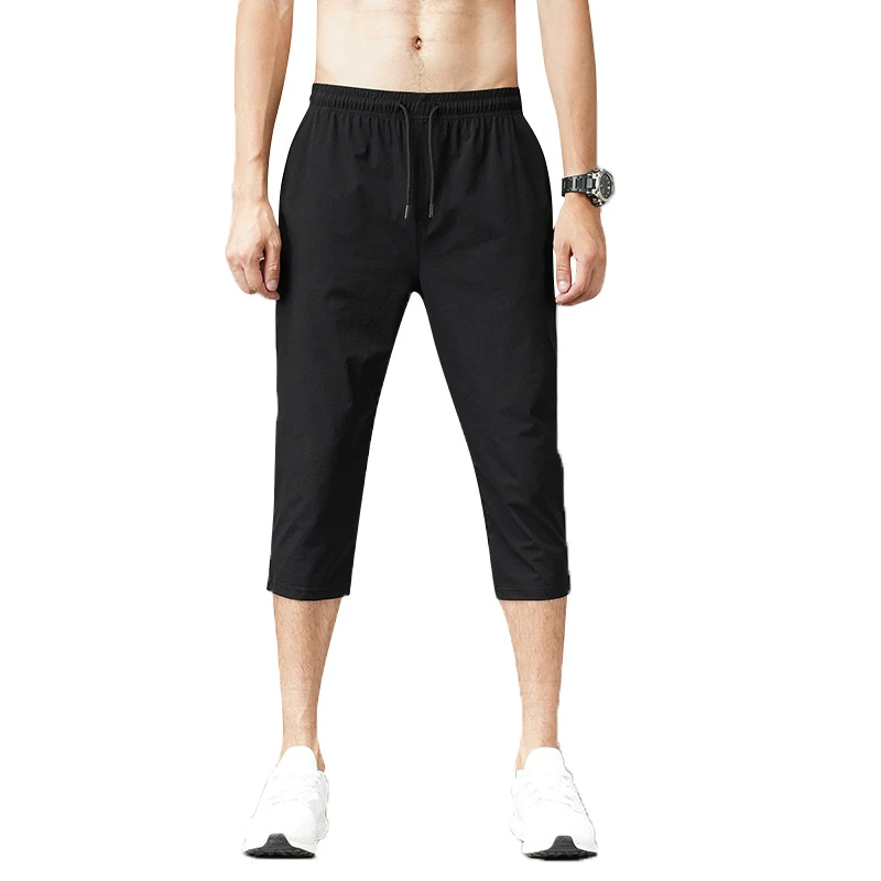 

2021 new men's summer Breeches shorts thin pants men's casual Nylon 3/4 fashion sports ice silk quick dry shorts Oversized 5XL