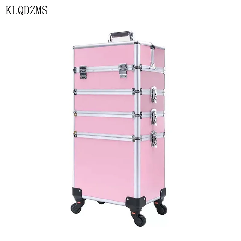 Вместительный многослойный Чехол для косметики на колесиках KLQDZMS чехол макияжа