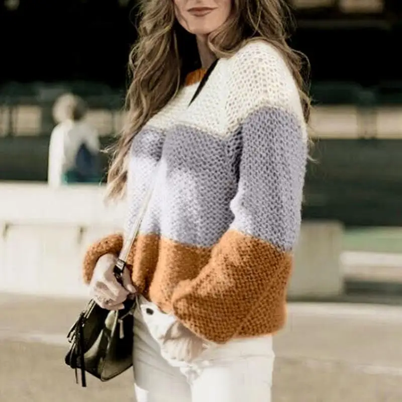 

Women Pullover Loose Jumper Mujer Loose Sweater Mujer Lantern Sleeve Oversized Sweater Women Casual 2019 Autumn Winter