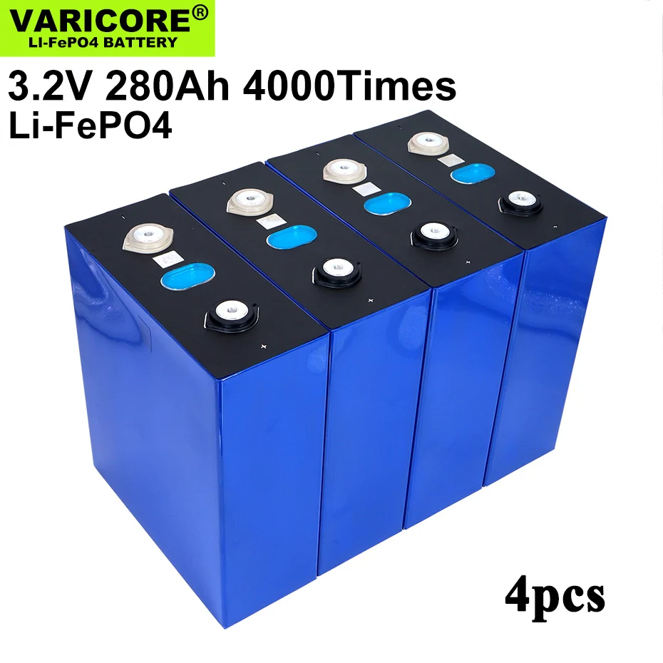 

4pcs Original EVE 3.2V 280Ah LiFePO4 battery DIY 12V for Electric car RV Campers Golf Cart Off-Road Solar Wind Class A TAX FREE