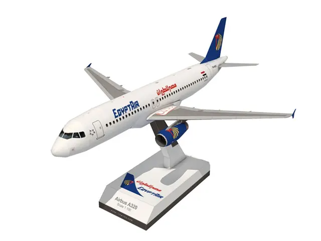 1:72 1:100 Аэробус A320 Египетский авиакомпаний шкала гражданского самолета 3D Бумажная