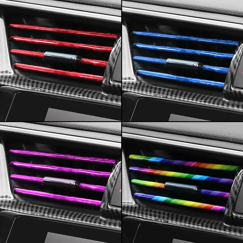

10 Pieces 20cm Car-styling Chrome Styling Moulding Car Air Vent Trim Strip Air Conditioner Outlet Grille Decoration U Shape