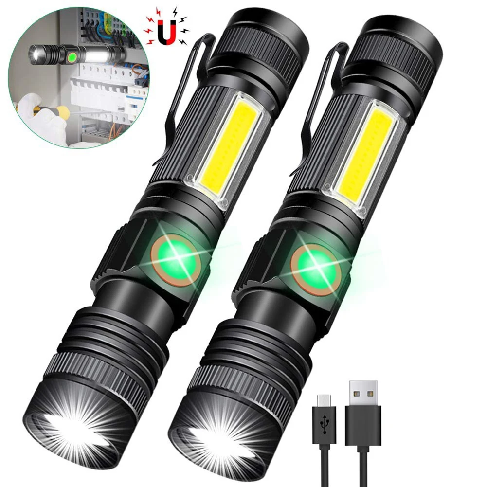 

New Portable Flashlight Waterproof Emergency Torch USB Rechargeable Handheld Flashlight Electric Torch for Hiking