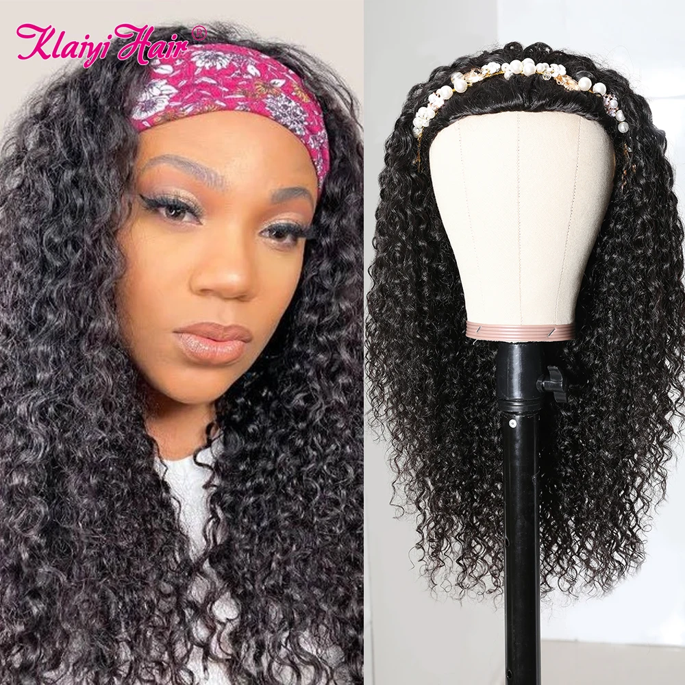 Klaiyi кудрявые человеческие волосы половина парика бразильский Реми на клипсе