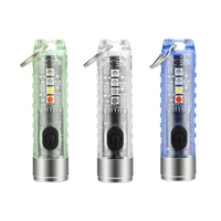 keychain flashlight portable waterproof sidelight mini usb rechargeable led torch light emergency lamp outdoor hiking camping