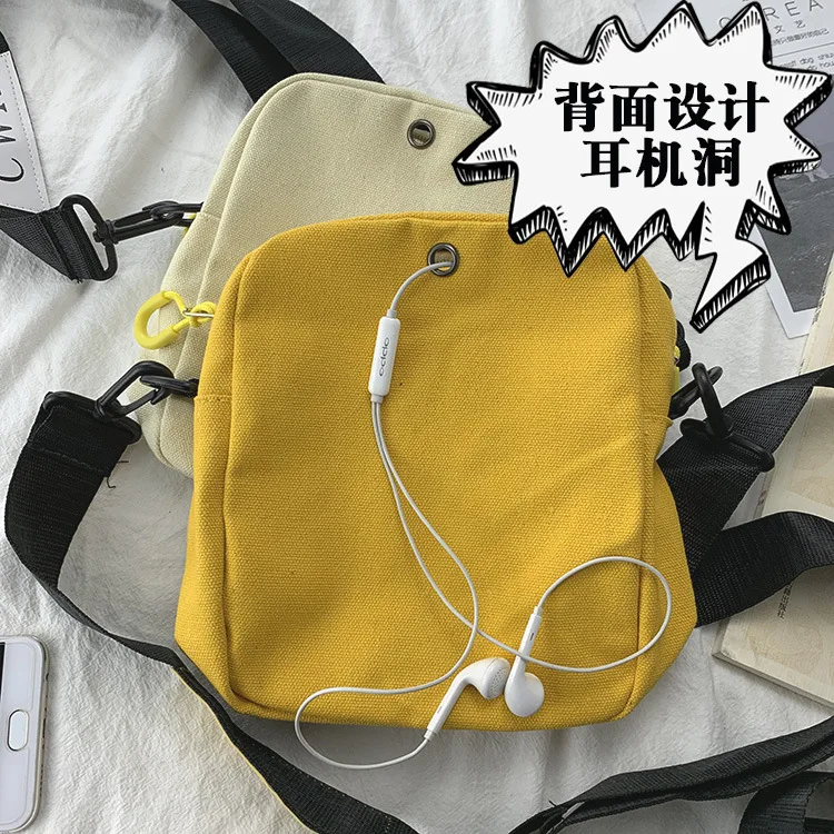 

Canvas Women's Cloth Bag Fashion Girls Student Shoulder Messenger Bags New Retro Ladies Small Shoulder Bag Phone Purse Handbags