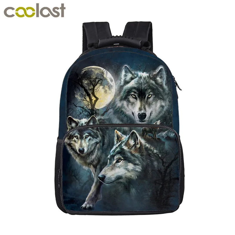 Рюкзак с изображением зоопарка школьные сумки волка Dinasour женские и мужские