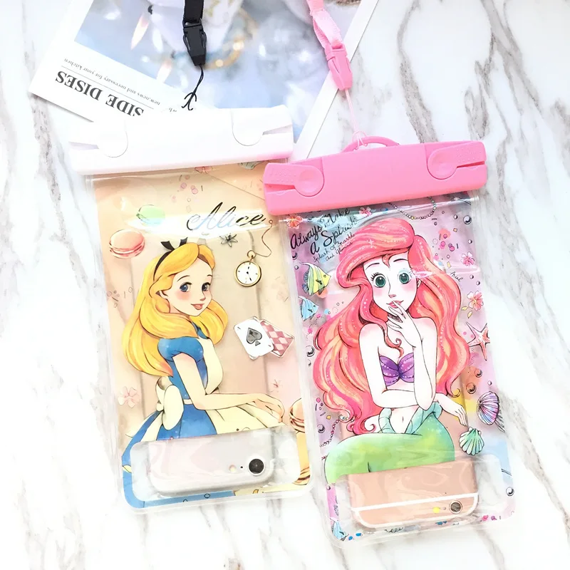 

Disney Frozen Princess touch screen phone waterproof bag Cases Cover for iPhone Samsung smart phone Universal bag