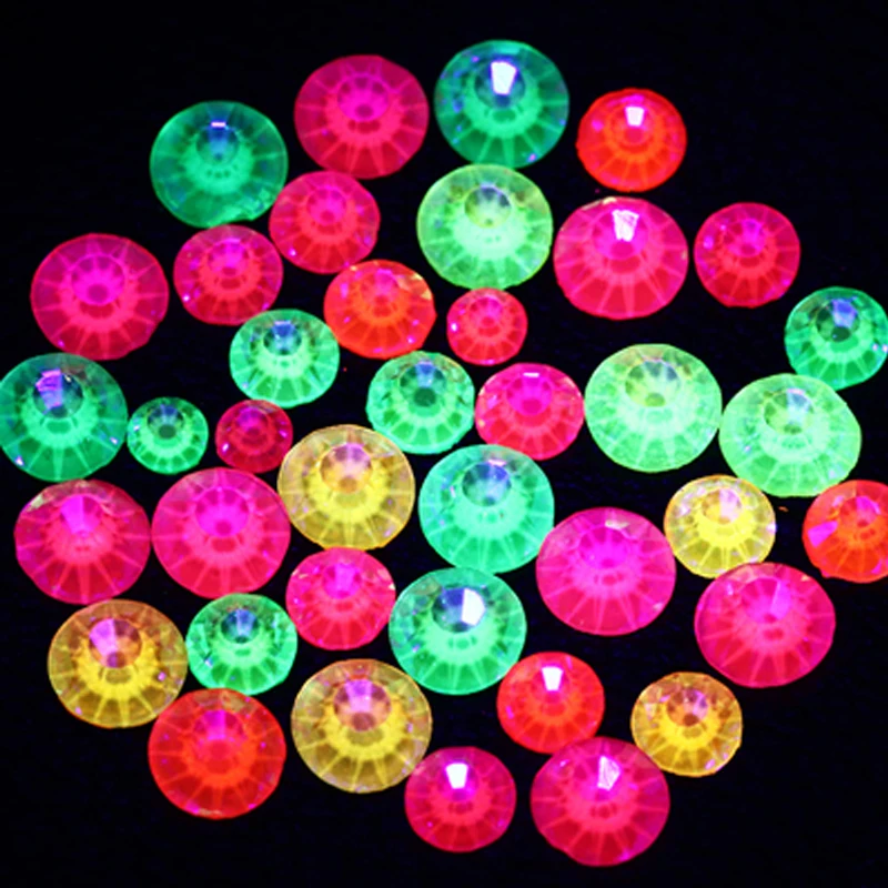 Украшение для ногтей плоские круглые стразы без горячей фиксации неоновый MN