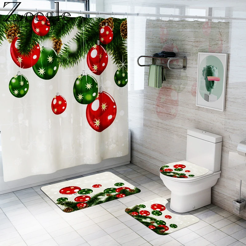 Водонепроницаемая занавеска для душа Zeegle нескользящий коврик унитаза