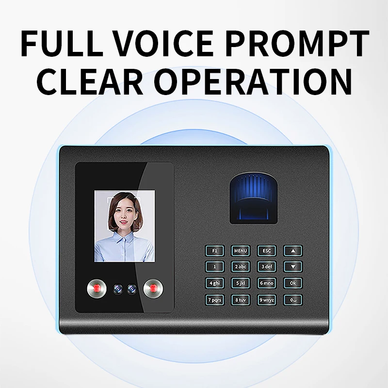 

YK-FA01 Face Recognition Time Attendance Machine, Face Check-in Machine for Work, Fingerprint and Facial Recognition All-in-one