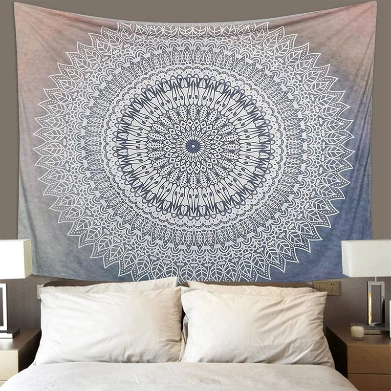

Wall Hanging Tapestry Indian Tapestry Bohemian Mandala Flower Tapestry for Living Room Bedroom Dorm Decor 130X150cm