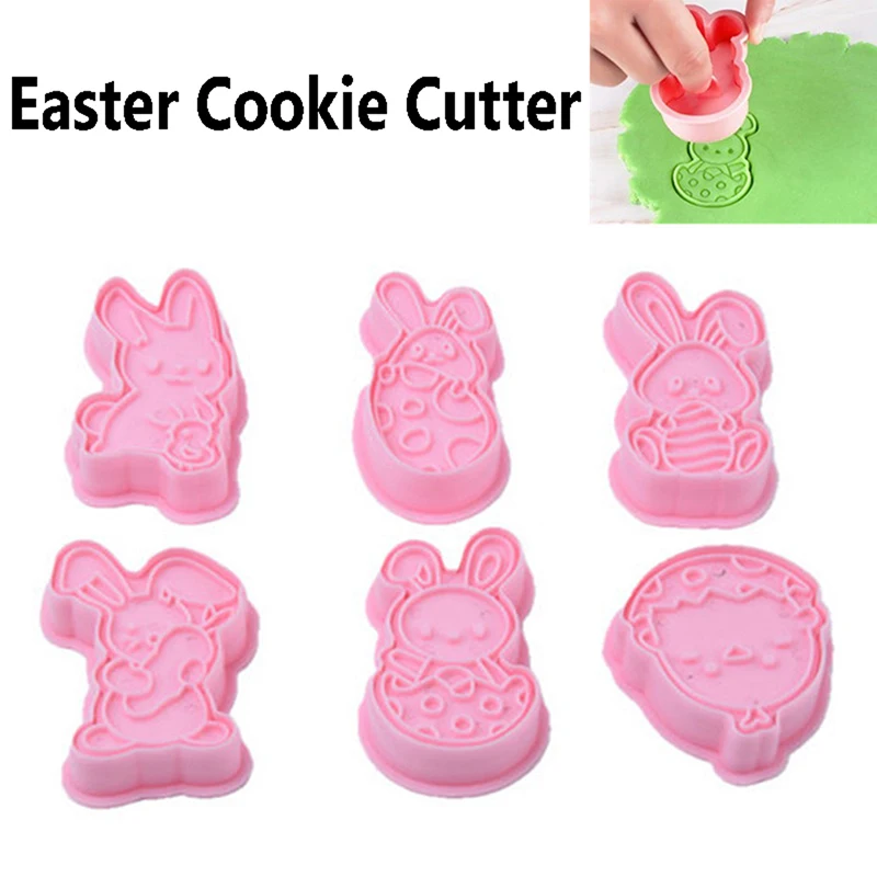 

6 шт./компл. пасхальное яйцо, кролик, пластиковая искусственная форма для печенья, набор инструментов для выпечки