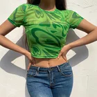2020 женские сексуальные сетчатые Топы в стиле Харадзюку, Просвечивающая футболка с длинным рукавом, Прозрачная Футболка с принтом солнца, луны и звезд, женские футболки, клубная одежда