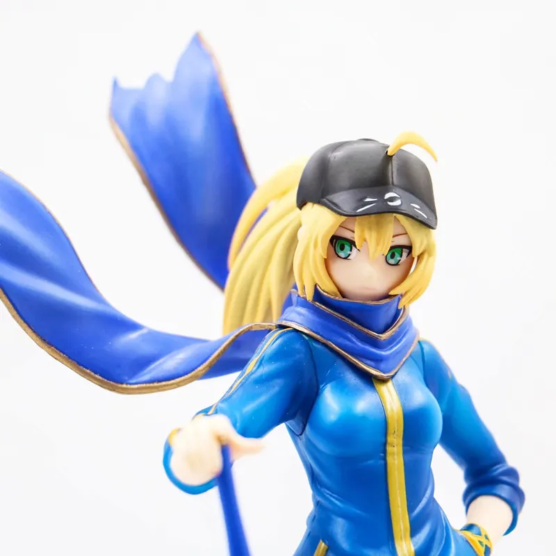 

Anime Fate Stay Night Saber Blue Sports Clothes Ver PVC Action Figure Collectible Model doll toy 22cm