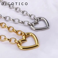 trendy big love heart necklaces for women child stainless steel chain womens choker jewelry fashion party wedding gifts 2022