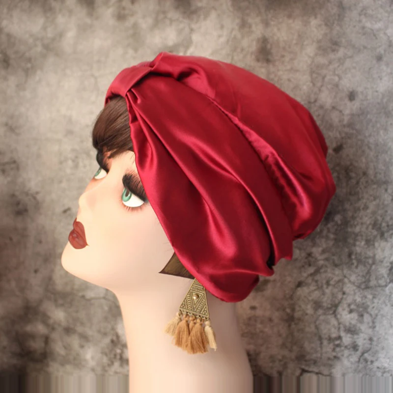 

1pcs Women Sleep Shower Cap Silk Salon Bonnet Hat Bath Towel Hair Care Hat