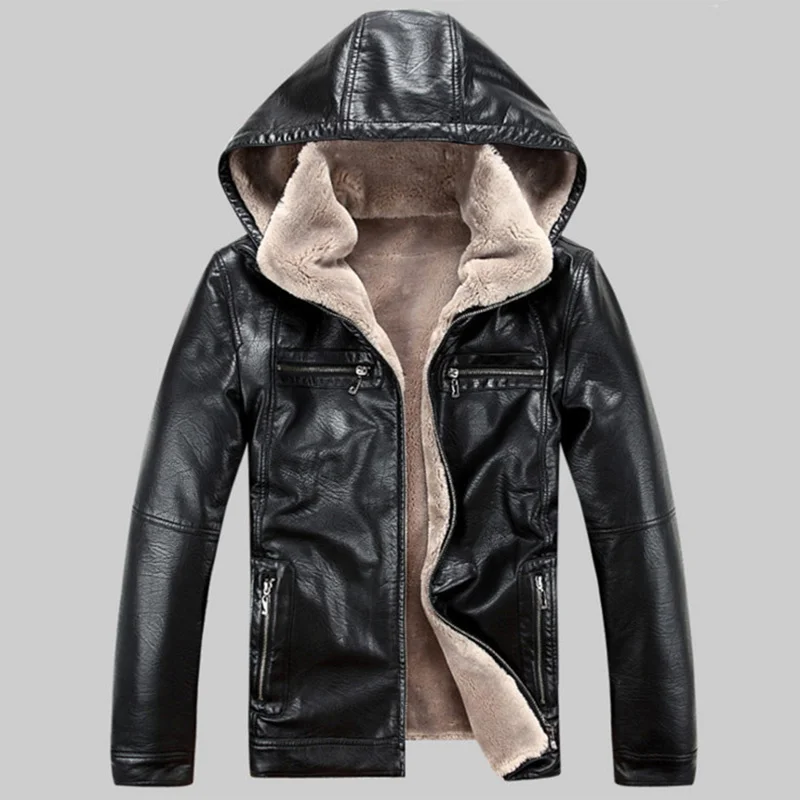 

Новинка 2021, модная кожаная куртка, мужские зимние утепленные кожаные куртки, пальто, ветрозащитная куртка, Мужская куртка 5XL