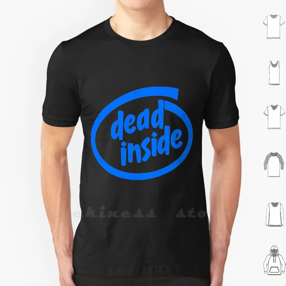 Футболка с принтом Dead Inside Intel 6xl хлопковая крутая футболка Core для ПК ноутбука игр
