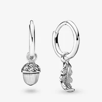 authentic s925 sterling silver fashion acorn deciduous earrings womens fashion silver earrings jewelry gifts