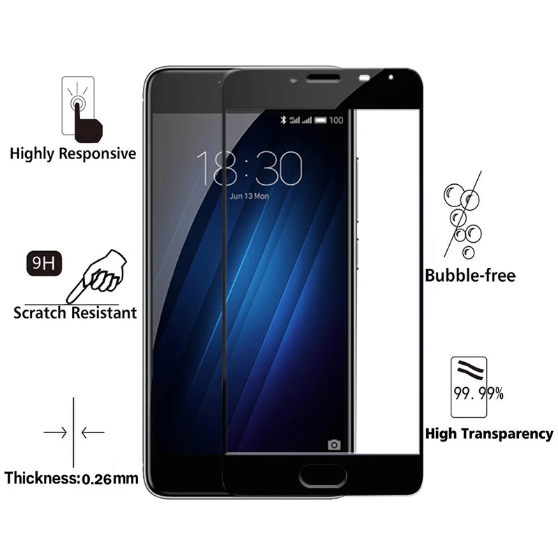 Casptm жесткая Экран Защитная пленка для Meizu Pro 6 полное покрытие спереди Стекло