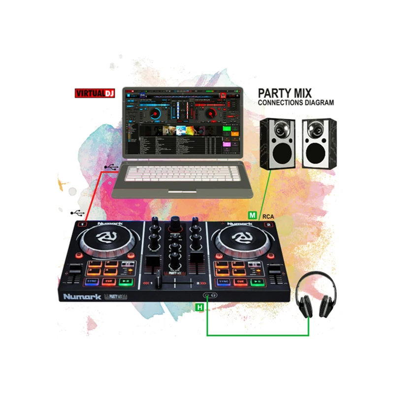 Make for partymix новичок DJ контроллер serato vdj дисковый рекордер все в одном отправка