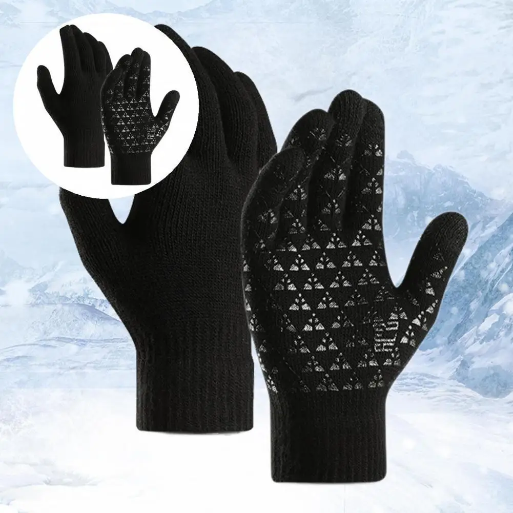 

1 Pair Great Full Fingers Winter Gloves Men Gloves Wear-resistant High Friction
