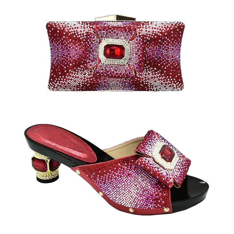 Новейший вечерний комплект из обуви и сумки в африканском стиле Итальянская