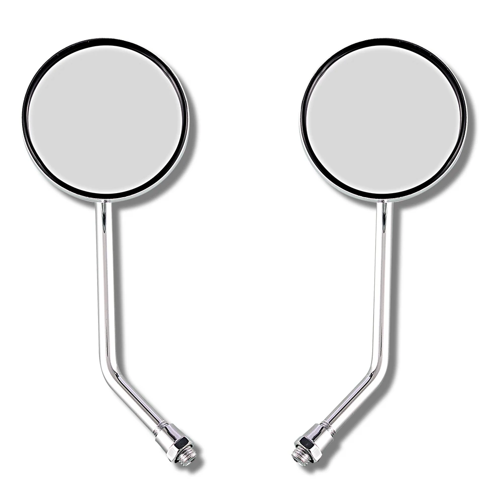 

Chrome Motorcycle Rearview Side Mirror with 8mm10mm Screws Universal Round Retro Modified Motorbike Cafe Racer Rear view Mirrors