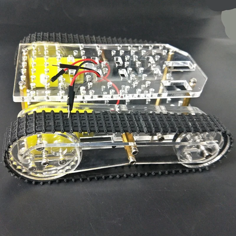 

Smart Robot Tank Car Chassis Kits Transparent Crawler Chassis Tracked Platform for Arduino Tank