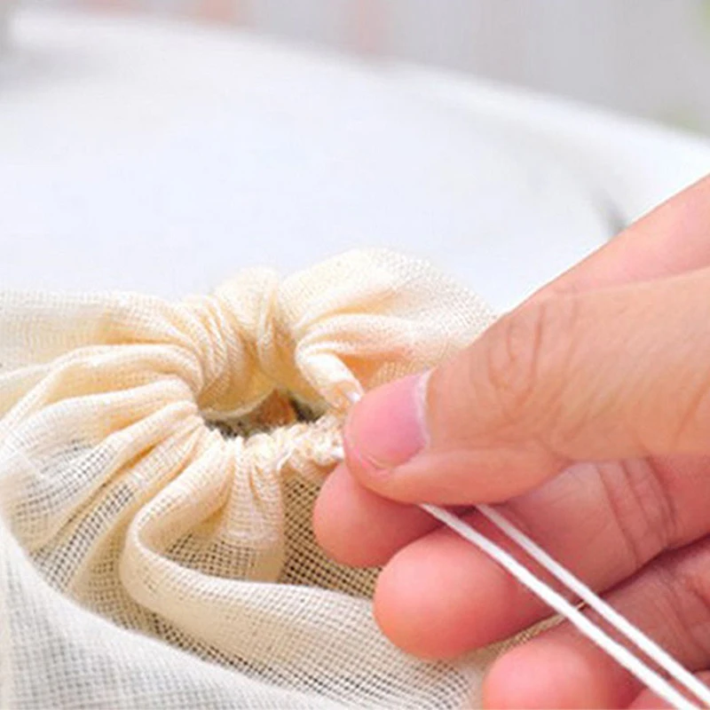 

10pcs Cotton Muslin Drawstring Straining Tea Cooking Separate Spice Food Filter Cotton Non-toxic Teaware Filter Bag Tea Bags