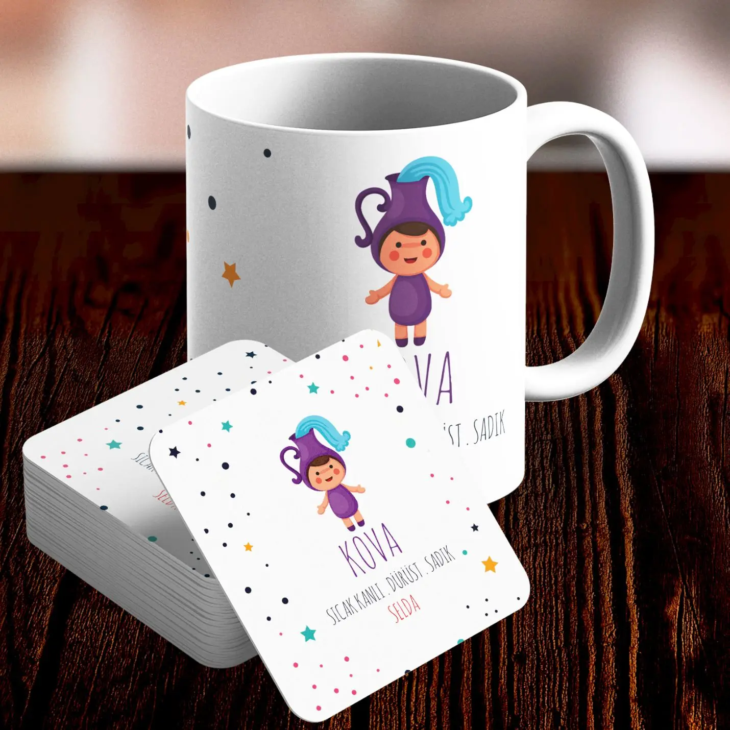 

Personalized Zodiac Themed Mug and Underlay Set-Bucket