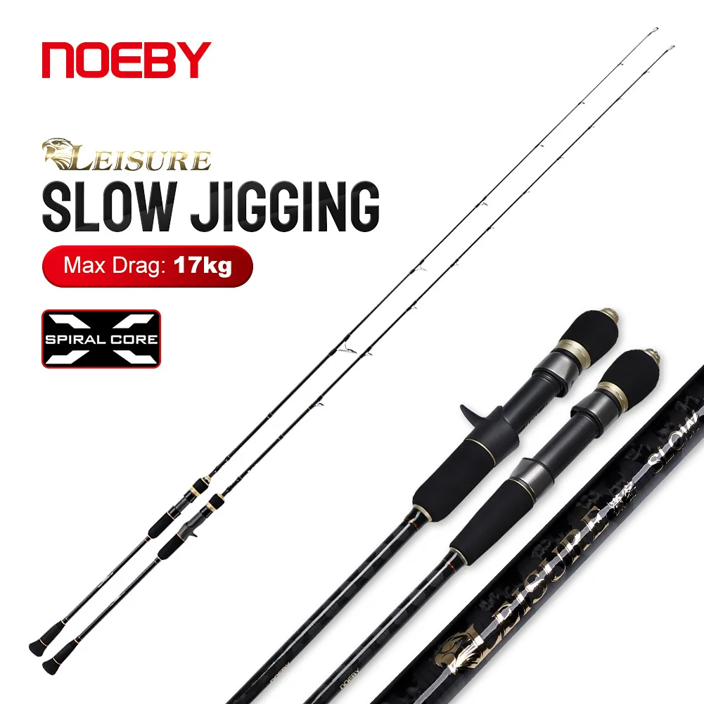 NOEBY Leisure Slow Jigging Fishing Rod 1.83m 1.96m Spinning Casting M ML Max Drag 17kg Lure Weight 30-350g for Sea Fishing Rods