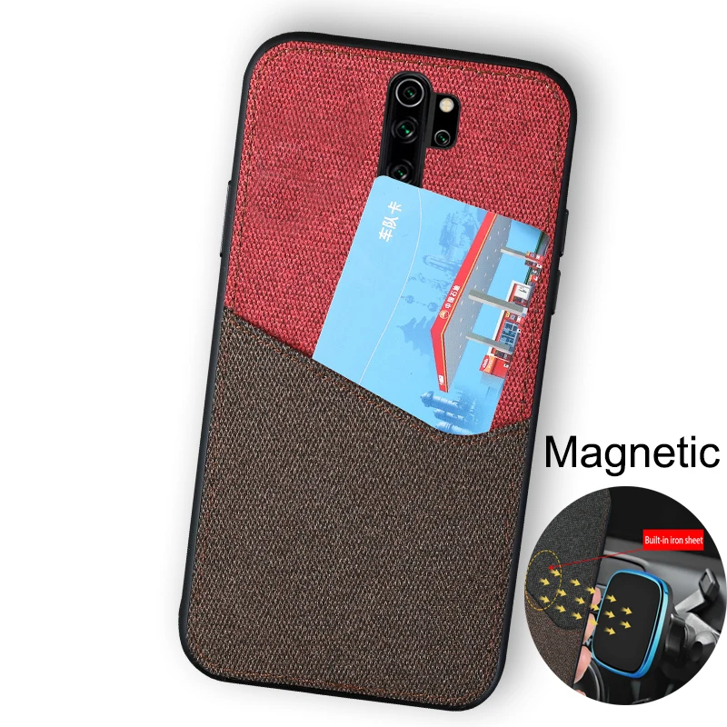 

Card Slot Case For Xiaomi Redmi note 8 Pro 8T 10PRO back cover Fabric Fundas For Xiaomi mi 11 Poco x3 nfc case MI 10 Ultra 9SE