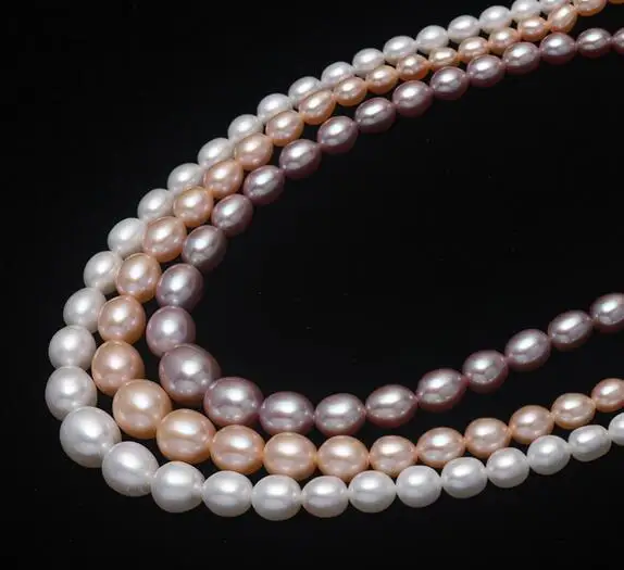 

Jewelry Natural freshwater pearl 4-10mm Tower chain strong light no time size gradient rice beads Loose beads necklace bracelet