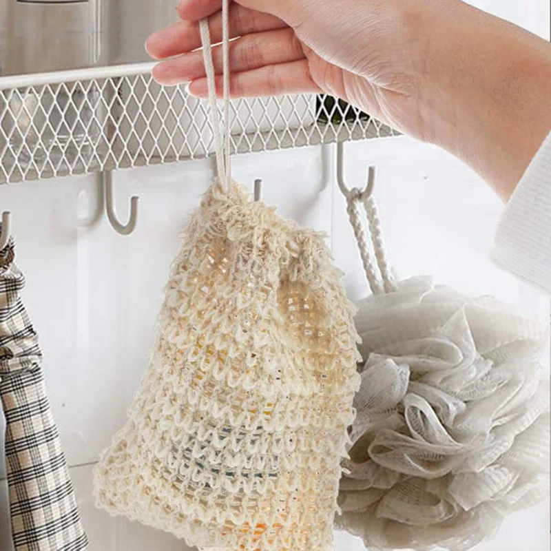

20 Pack Soap Exfoliating Bag,Soap Saver Made Sisal Mesh Soap Bag Bar Soap Bag with Drawstring for Bath & Shower Use