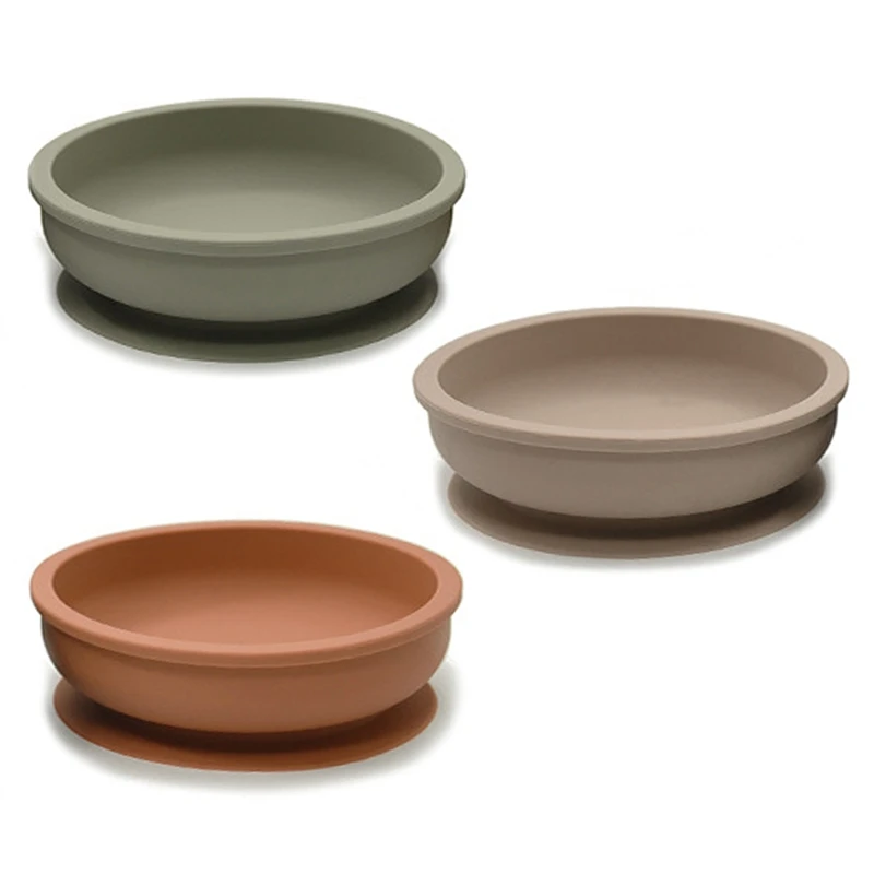 

Baby Non-Slip Learning Feeding Bowl Food Grade Silicone Plate Suction Bowl Infant Waterproof Tableware BPA Free Dinnerware Sucke