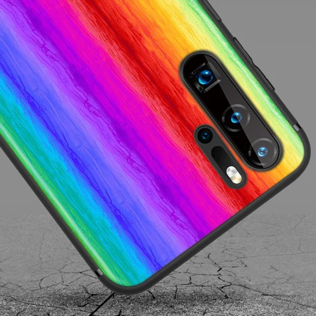 

Color Painted Art For Huawei P50 P40 P30 P20 P10 P9 P8 Lite Mini E 5G Pro Plus Black Phone Case