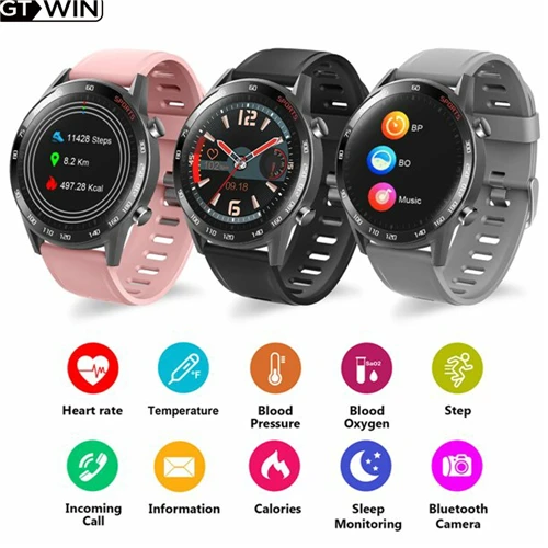 

GTWIN T23 Blutooth Smart Watch Body Temperature Fitness Tracker Heart Rate Monitor Smartwatch Men Women Sport Fitness Bracelet