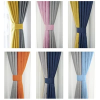 modern blackout curtains for living room decoration colorblock curtain for the bedroom grey blue curtain drapes pink yellow