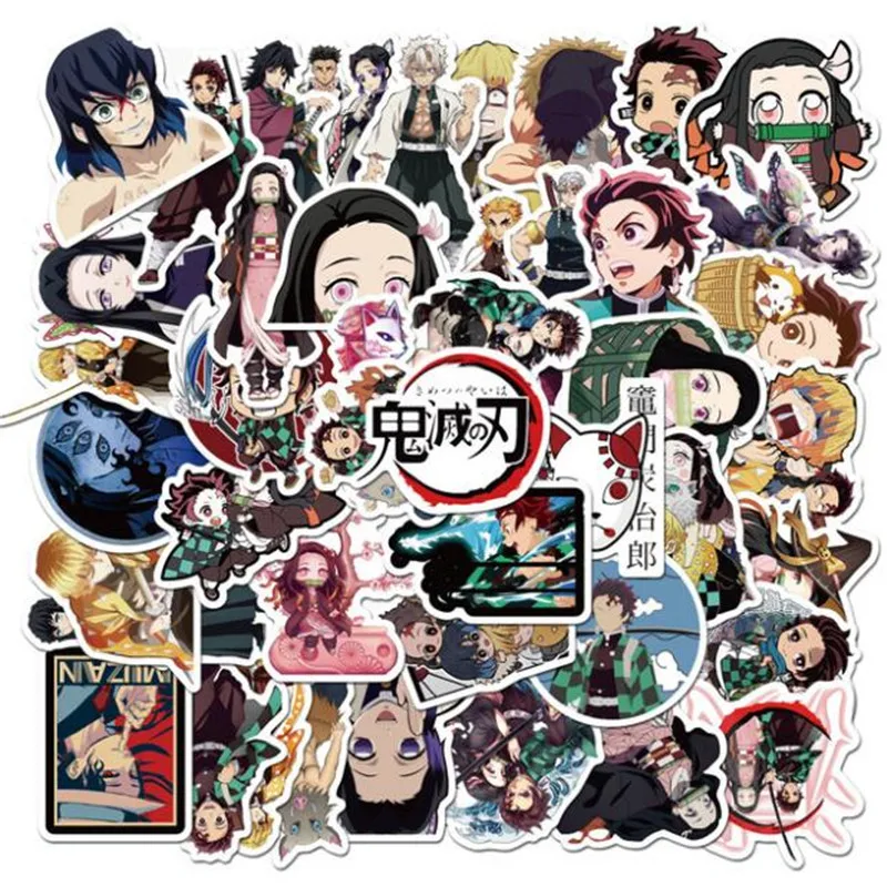 50 шт. аниме наклейка наруто косплей Саске значок демон убийца водостойкие бирки