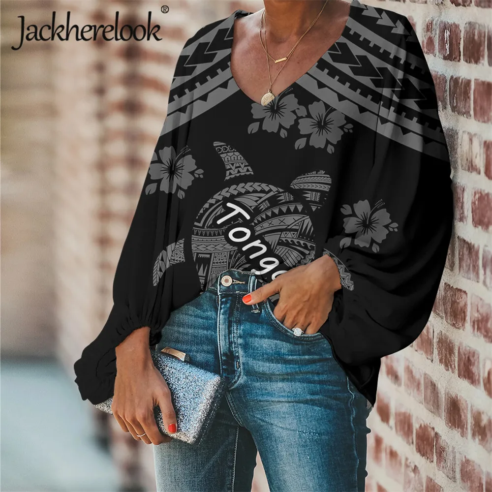 

Блузка Jackherelook женская шифоновая с V-образным вырезом и рукавами-фонариками