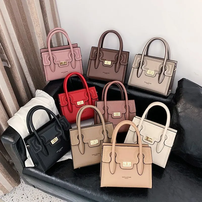 

Women's premium texture luxury shoulder bag 2021 new fashion designer pure color cover handbag all-match messenger bag