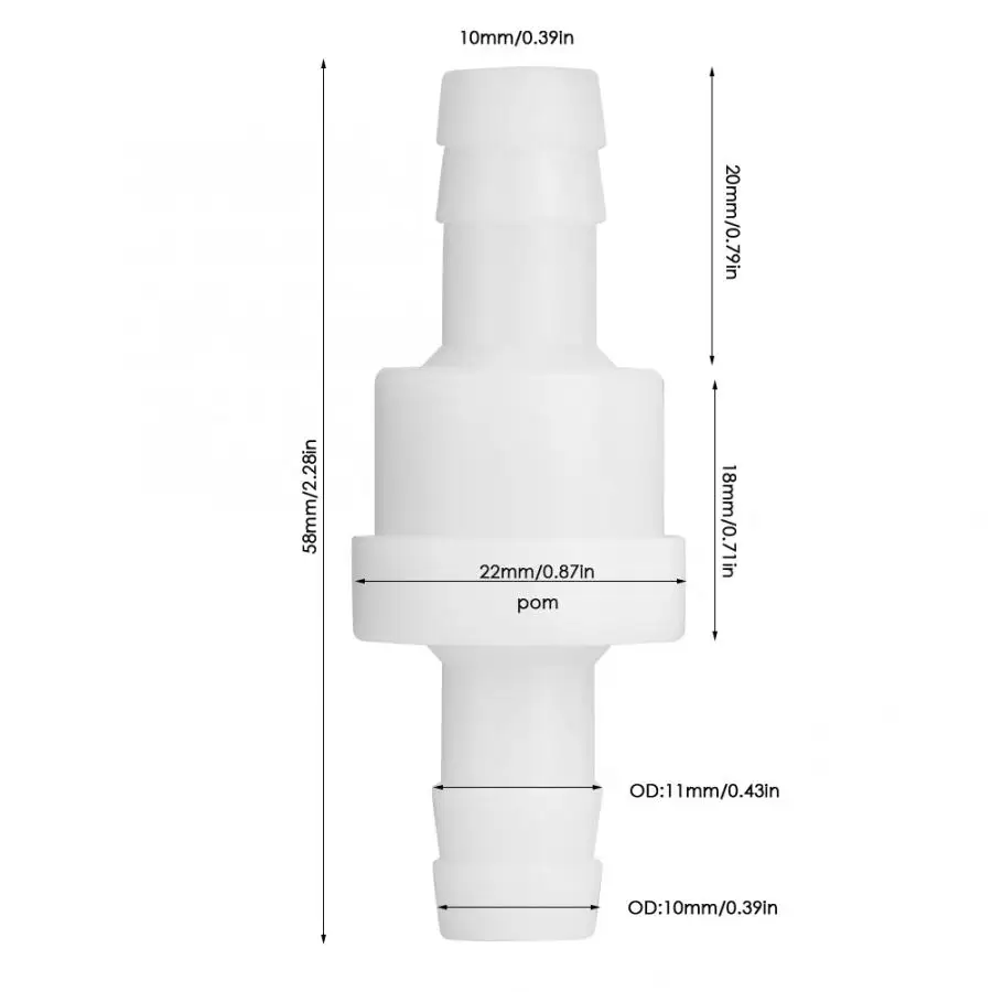 2 шт 10 мм пластиковый односторонний обратный клапан без возврата для газовой