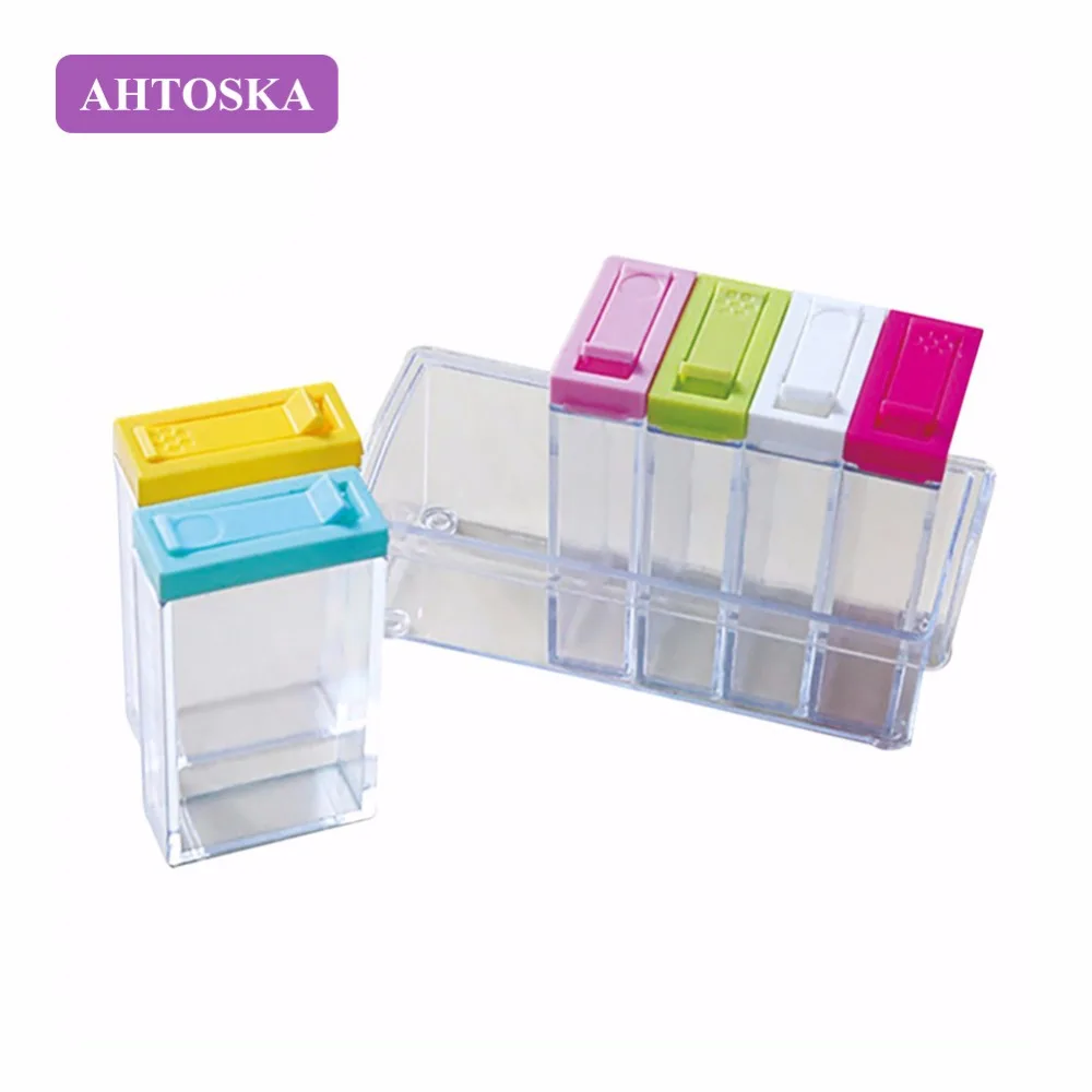 AHTOSKA 6 Шт. Бутылка Приправы Из Пластика Комплект Коробка Для Хранения Контейнер
