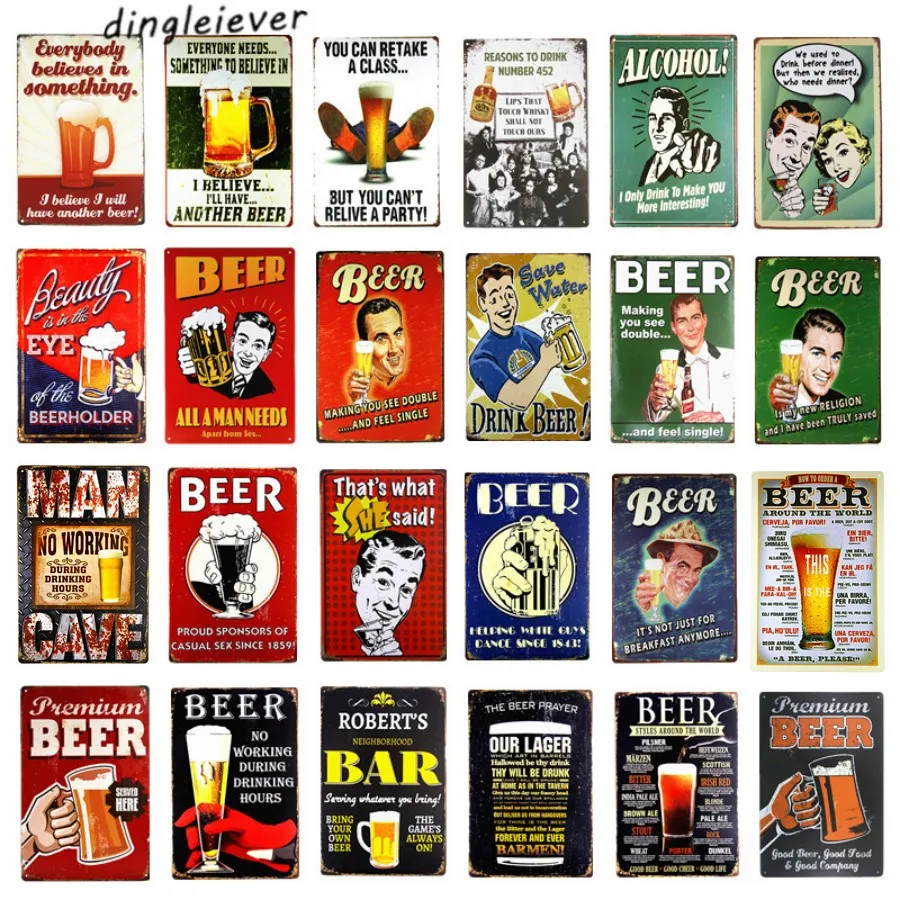 

DL- The Beer молитва винтажная металлическая жестяная вывеска Ретро бар Домашний Пивной магазин Настенный декор
