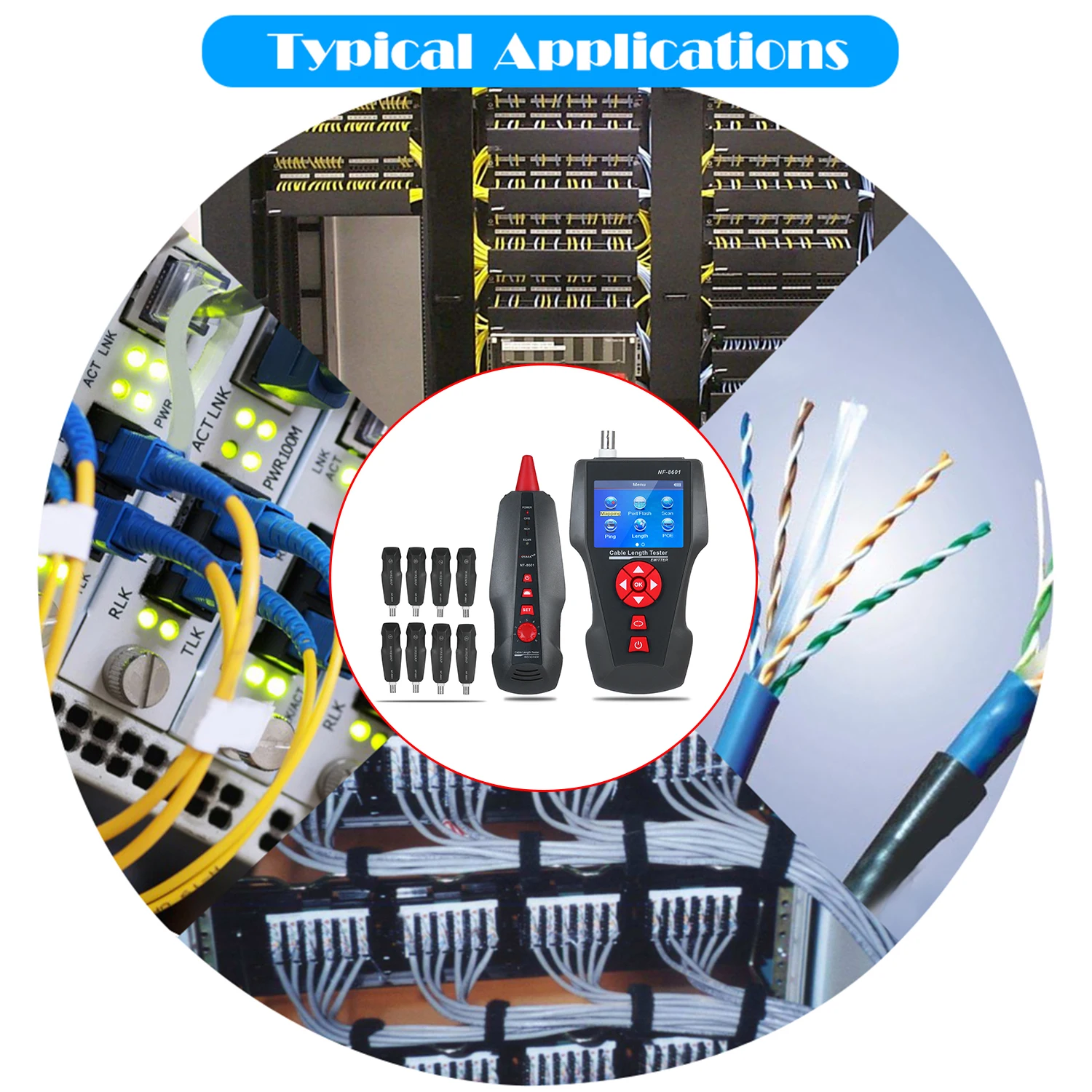 Профессиональный тестер сетевого кабеля с ЖК дисплеем трекер RJ11 RJ45 BNC