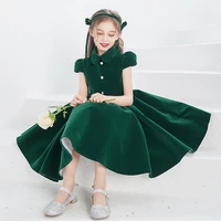 girls dress childrens dress french green dress baby birthday summer dress party wedding christmas dress 3 to 8 10 12 years old