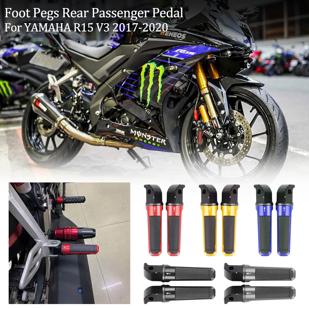 

For 2017 2018 2019 2020 YAMAHA YZF R15 V3 Foot Pegs Pedal Shift Footpeg Enlarger Rear Passenger Footrests Pad Accessories Motor