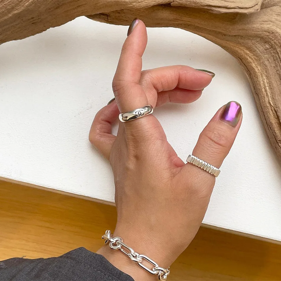 

LouLeur Design 925 Sterling Silver Ring 18K Gold Irregular Gear Rings For Women Luxury Ring 2021 Trend Silver 925 Jewelry